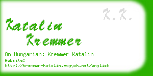 katalin kremmer business card
